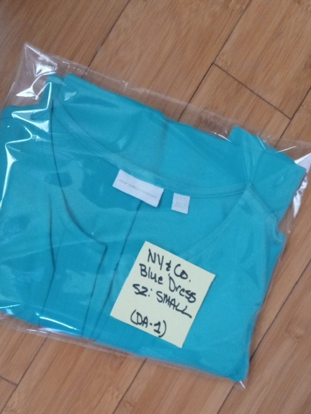 New York & Company Turquoise Sleeveless Mini Dress. Size Small - Picture 9 of 9